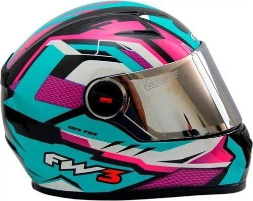Capacete Integral Fw3 Gtx Fox Azul Tifany Com Oculos Interno